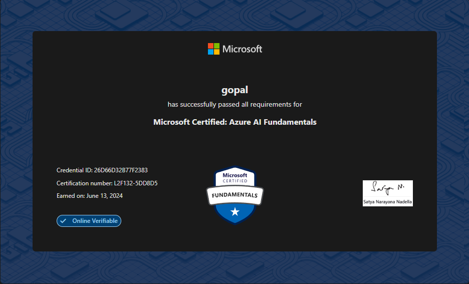 Microsoft Certified: Azure AI Fundamentals
